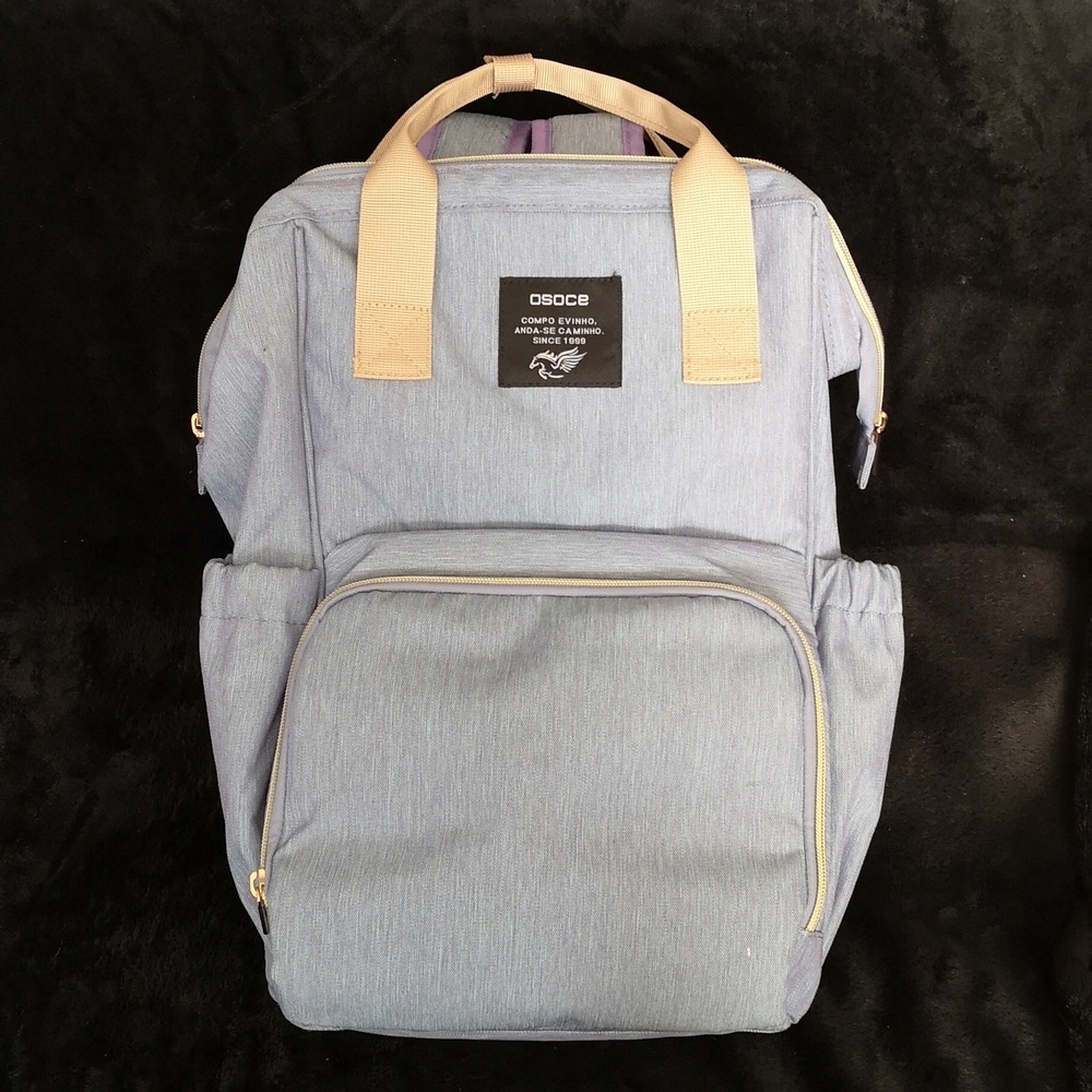New w/out Tags Osoce Diaper Backpack Bag Waterproof Multiple Pockets Blue Purple